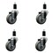Service Caster 3.5'' SS Gray Poly Wheel Swivel 1-3/8'' Expanding Stem Caster Set, 4PK SCC-SSEX20S3514-PPUB-138-4 - alternate 1